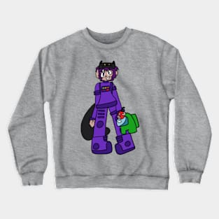 purple kid astronaut Crewneck Sweatshirt